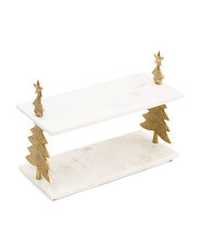 16in Marble Tree Two-tiered Serving Tray | Entertaining | Marshalls | Marshalls