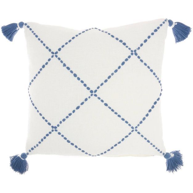 20"x20" Oversize Life Styles Braided Lattice Square Throw Pillow with Tassels - Mina Victory | Target