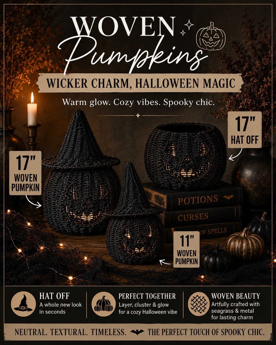 These woven pumpkins come in 17” & 11”. They are so cute and would look fabulous with a flickering rechargeable light.

#LTKHome #LTKSeasonal #LTKstorytime