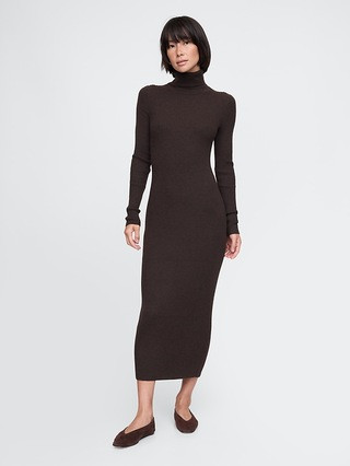 Turtleneck Rib Midi Sweater Dress | Gap (US)