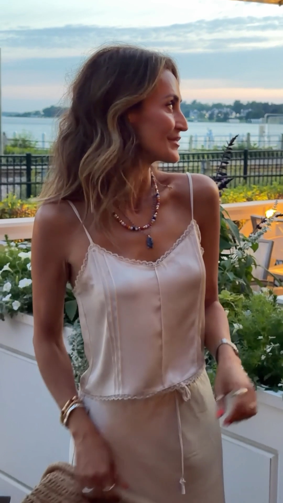 Wore the cutest satin set for dinner at the marina size xs 
Skirt is lined, elastic waist and beaded necklace!

#LTKootd #LTKOver40