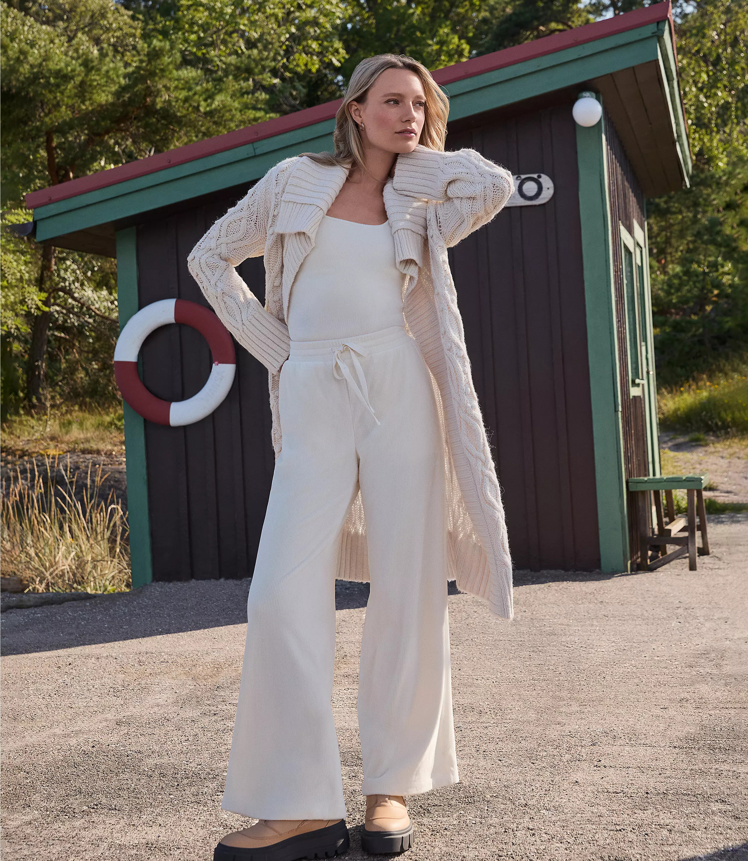 Lou & Grey Brushed Rib Straight Leg Pants | LOFT