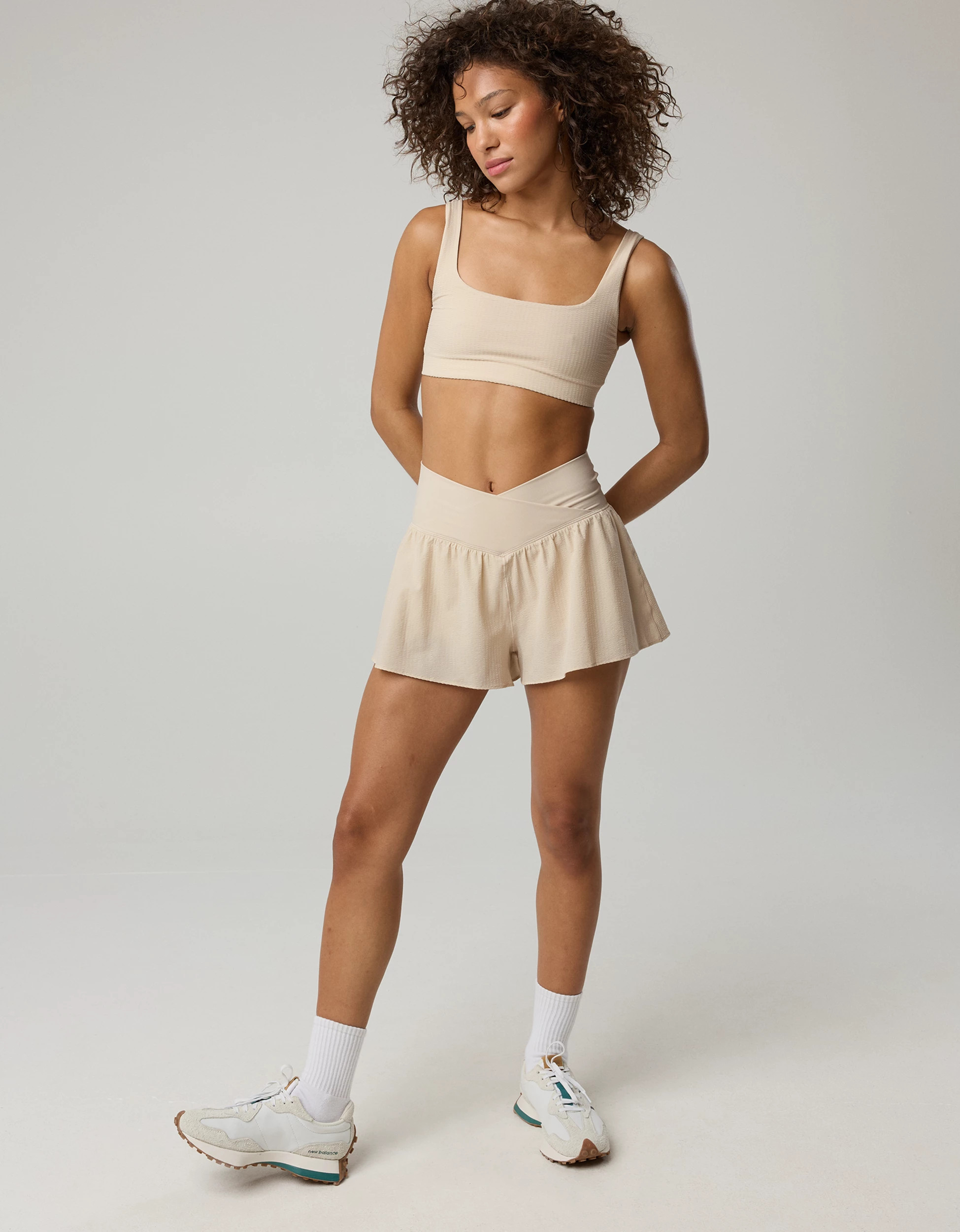 OFFLINE By Aerie Real Me Seersucker Crossover Flowy Short | Aerie