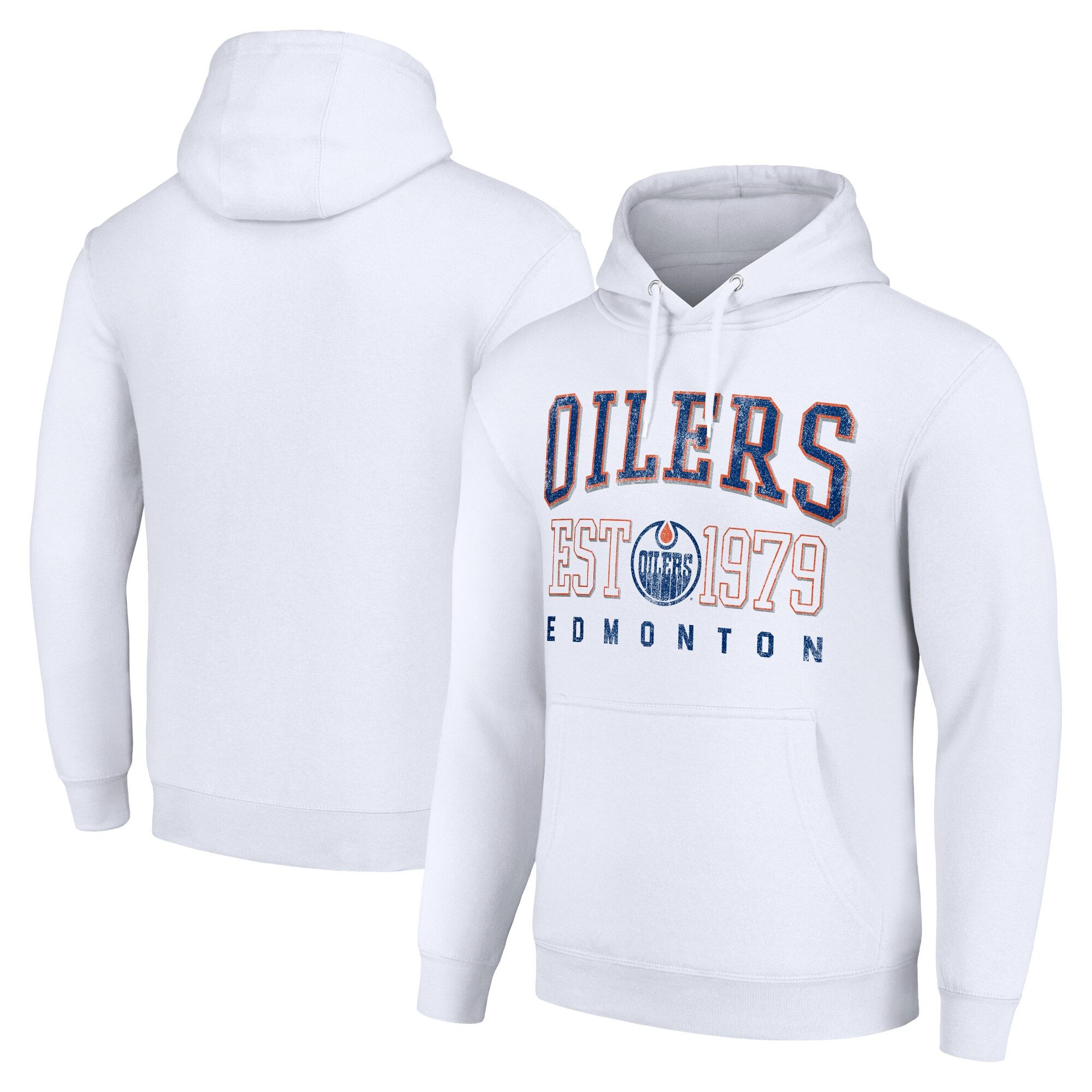 Edmonton Oilers Starter Retro Graphic Pullover Hoodie - White | Fanatics