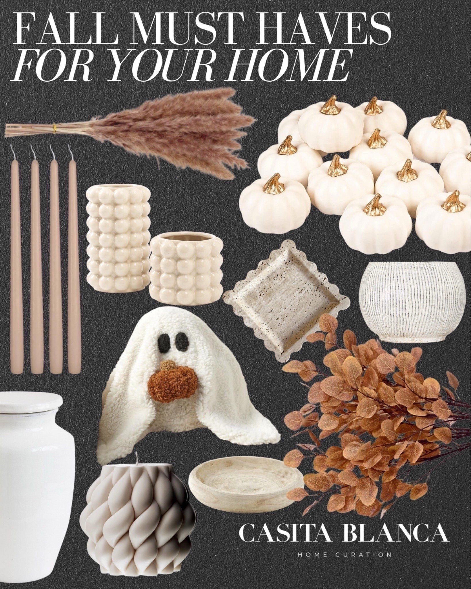 Fall must haves for your home!

Fall  Fall decor  Halloween  Halloween decor  Pampas  Faux floral  Pumpkins  Taper candle  Candlestick  Lighting  Vase  Tray  Marble  Ghost  Pillow  Soy candle  Autumn  Amazon#LTKhome
#LTKHalloween #LTKStyleTip 


#LTKFindsUnder50 #LTKHome #LTKSeasonal