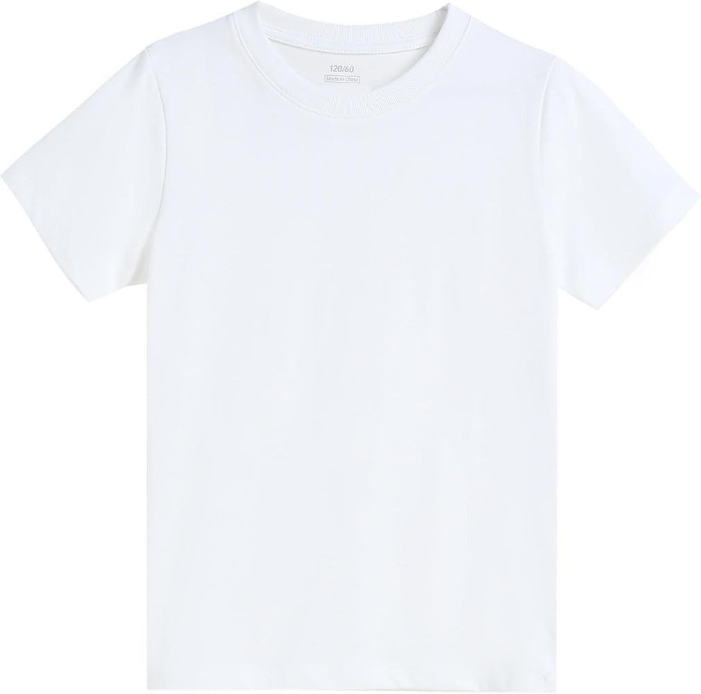 100% Cotton Short Sleeve T-Shirt for Kids Round Neck Tee for Boys and Girls | Amazon (US)