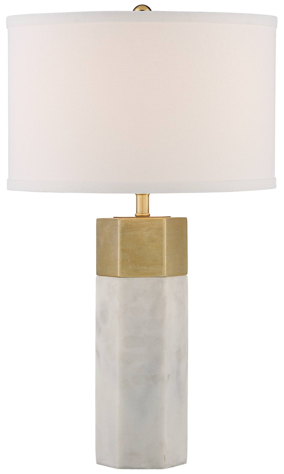 Possini Euro Design Leala Modern Accent Table Lamp 21" High Faux Marble Gold Metal White Drum Shade for Bedroom Living Room Bedside Nightstand Of | Macy's