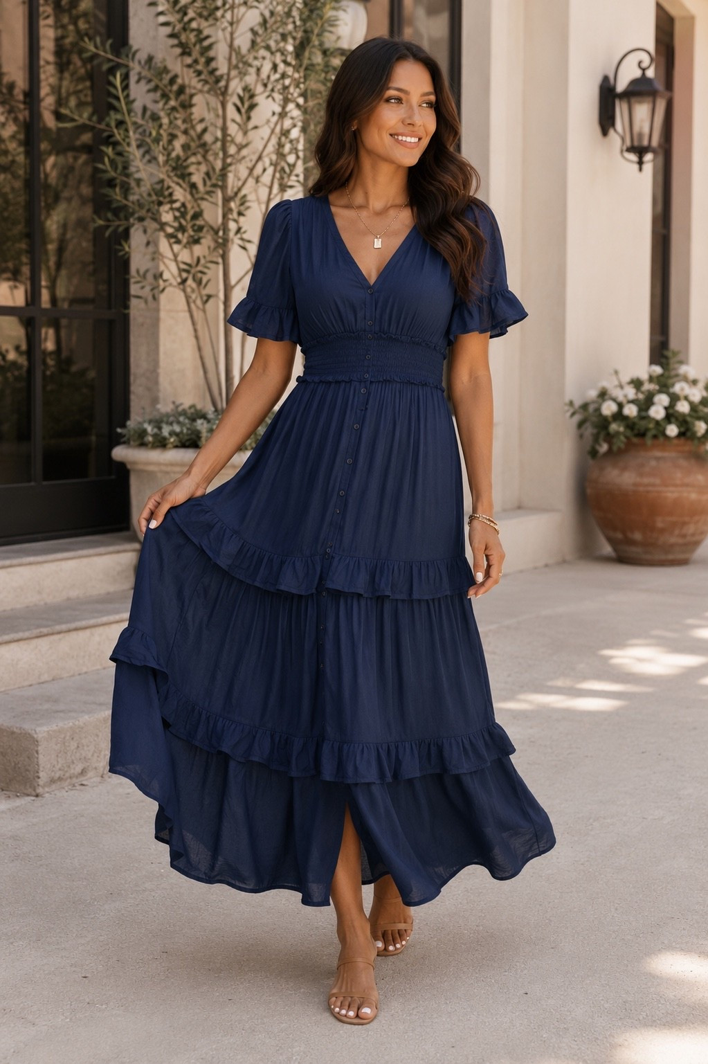 This dress is absolutely gorgeous. The flowy fit, ruffle details and that deep navy color make it perfect for weddings, date nights, family photos or any special occasion. So pretty and feminine without trying too hard!

#LTKStyleTip #LTKWeddingGuest #LTKSeasonal #AmazonFashion #MaxiDress #WeddingGuestDress #SummerStyle

#LTKdayinmylife #LTKgrwm