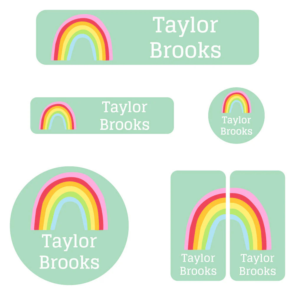 Rainbows Kindergarten Labels Pack | Name Bubbles
