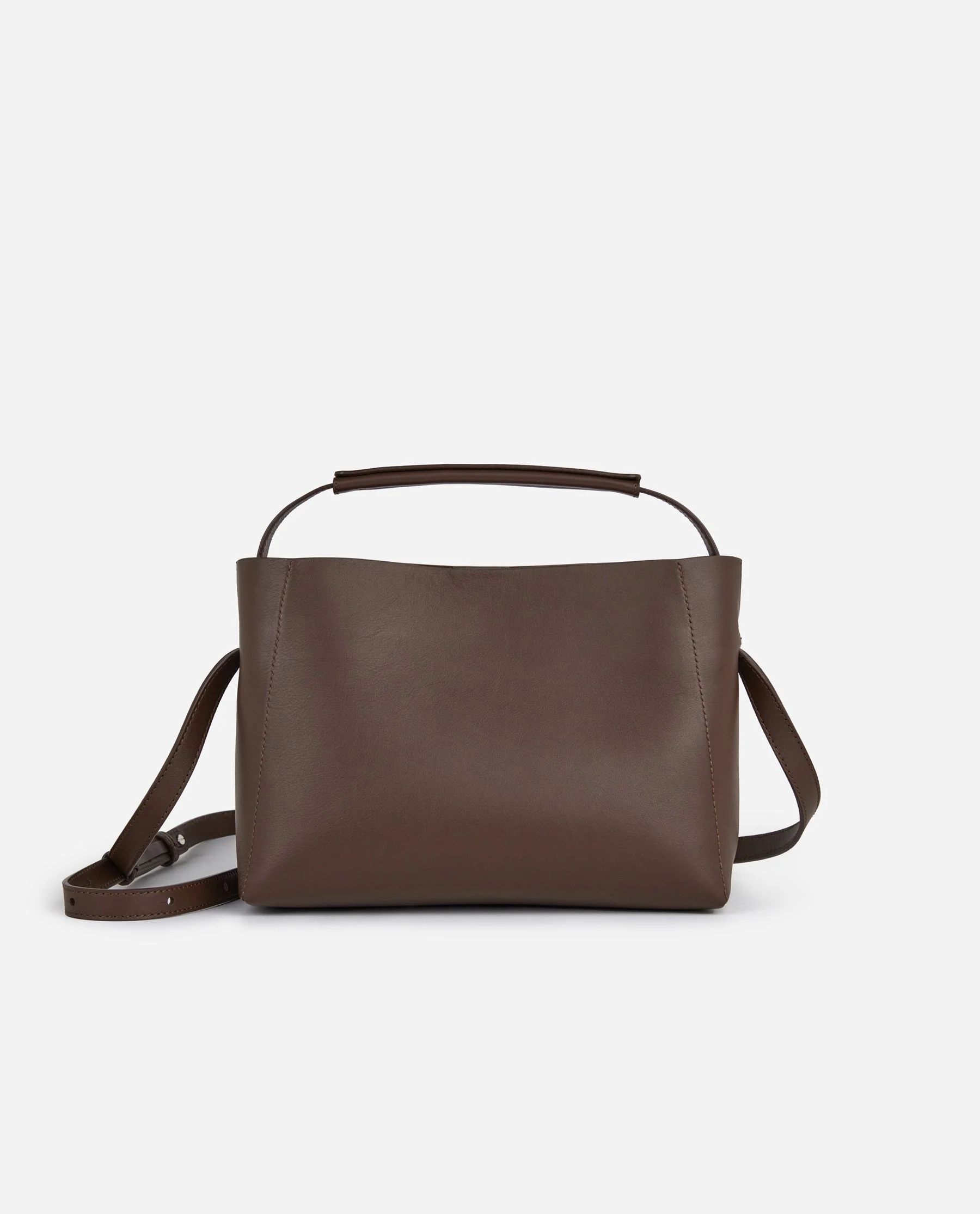Hedda Midi Handbag Leather Chocolate | Flattered