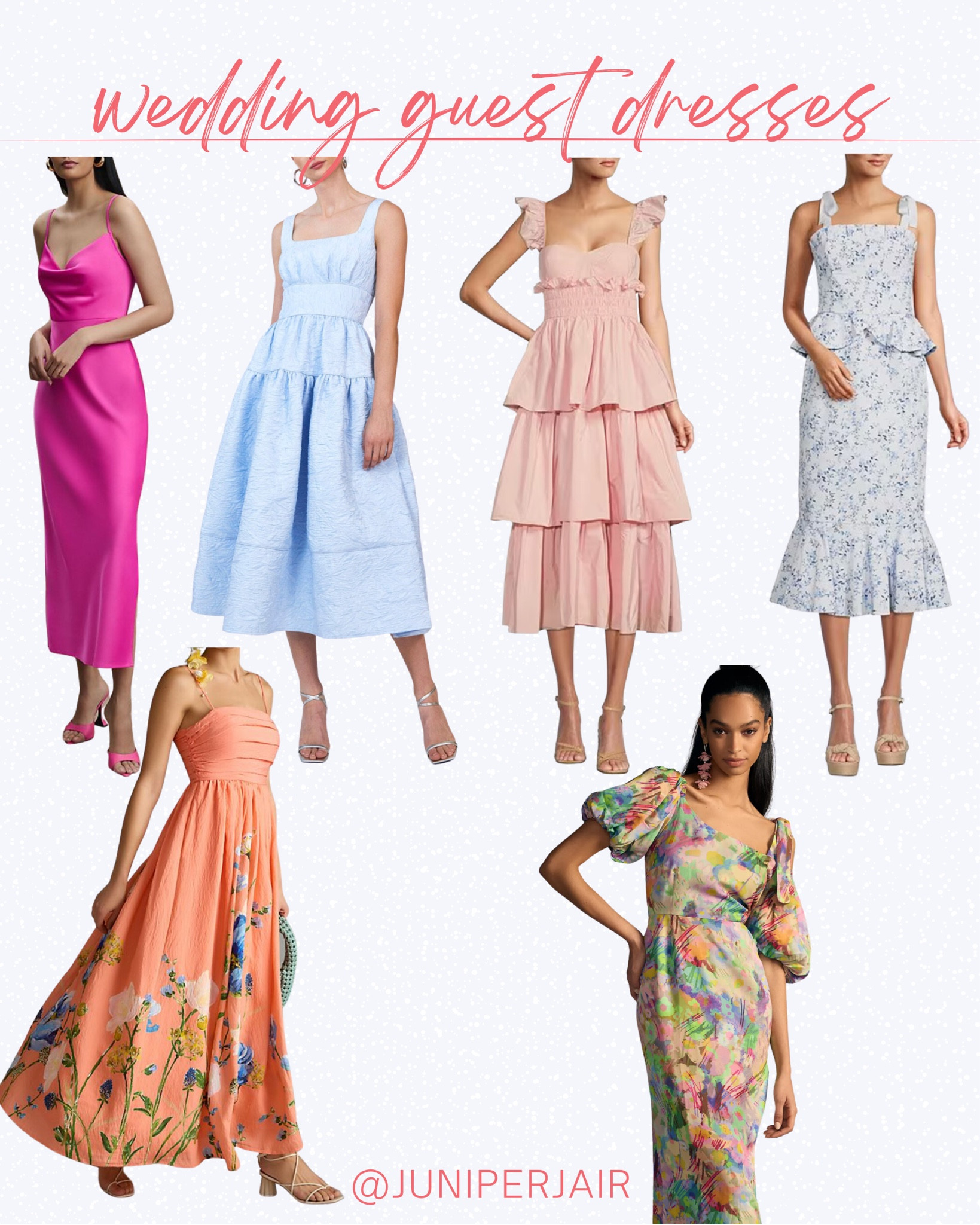 Wedding guest dresses
Most come in several different colors 

Wedding guest. Wedding guest dress. Spring wedding. Summer wedding. Cocktail dress. Pink dress. Twirl dress. Black tie wedding dress. Formal dress. 

#LTKwedding #LTKSeasonal #LTKFind