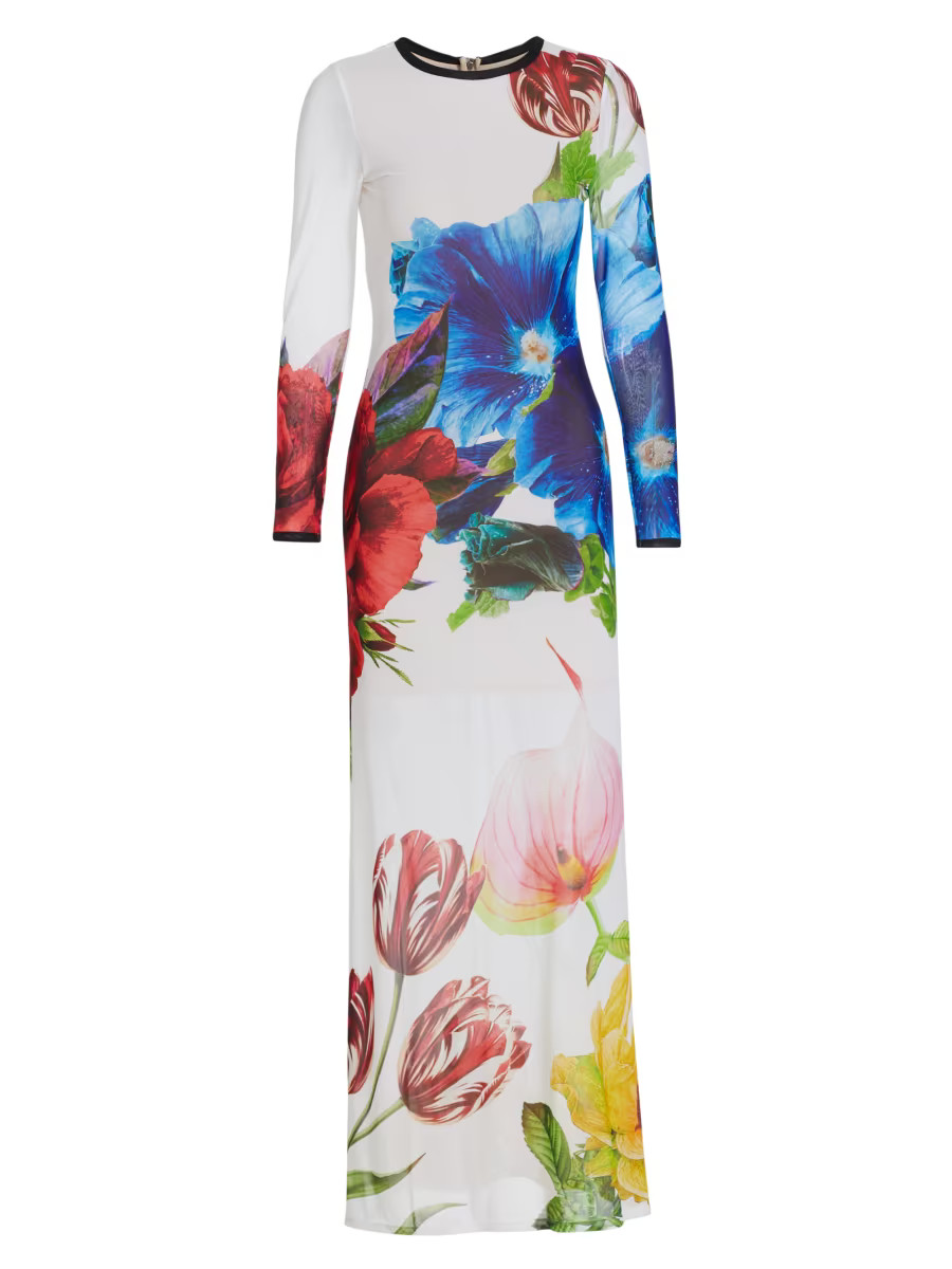 Shop Alice + Olivia Delora Floral Maxi Dress | Saks Fifth Avenue | Saks Fifth Avenue