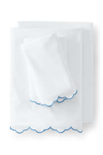 Supima Cotton No Iron Sateen Scallop Sheets - 400 Thread Count | Lands' End (US)