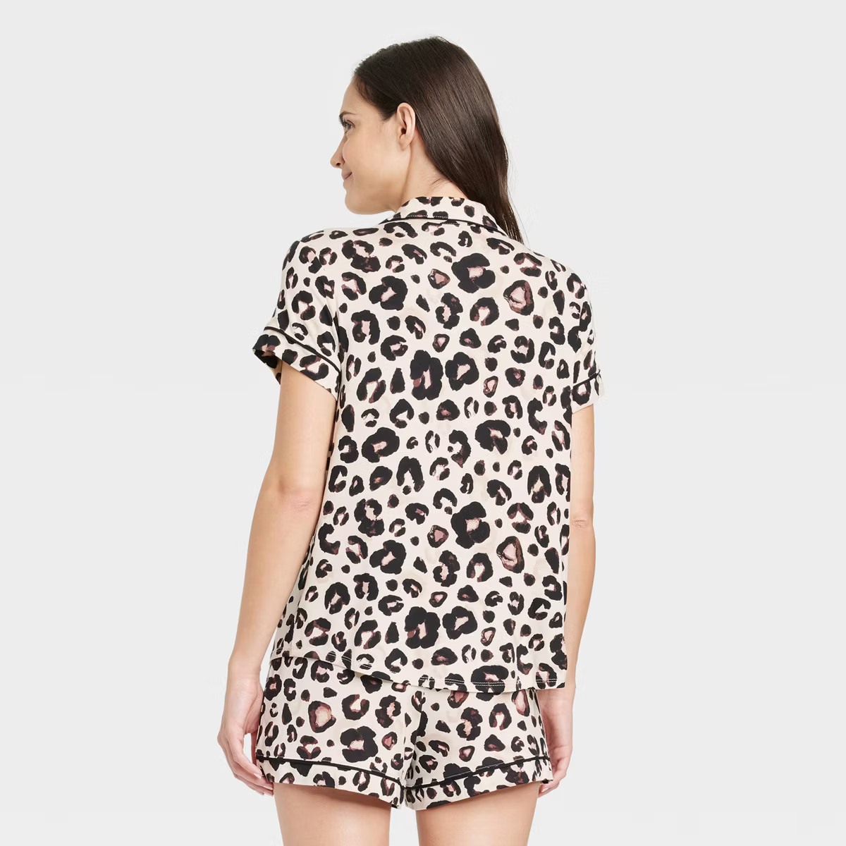 Women's Beautifully Soft Short Sleeve Notch Collar Top and Shorts Pajama Set - Stars Above™ | Target