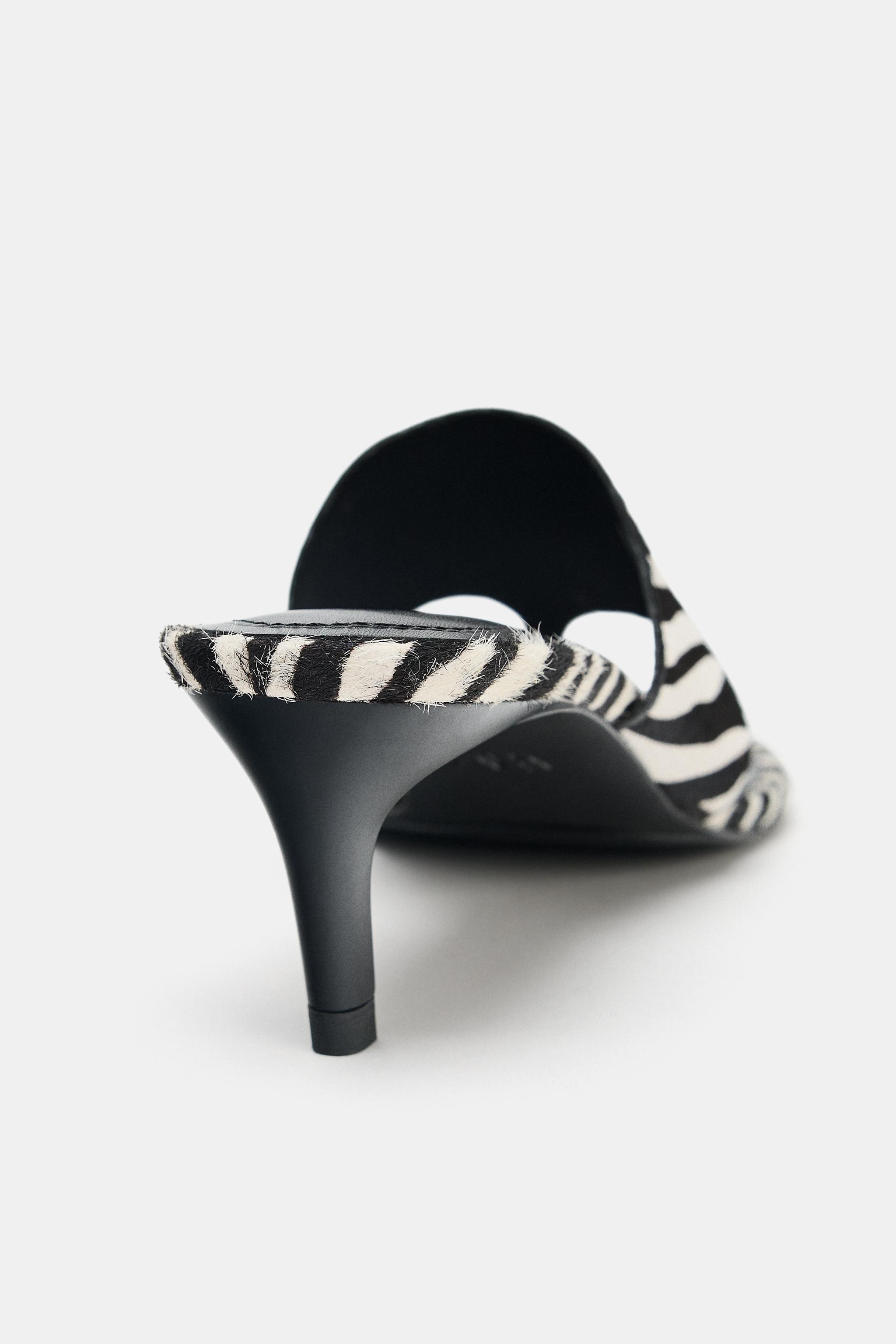 ANIMAL PRINT LEATHER SANDALS | Zara US
