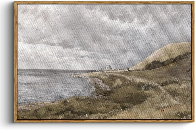 InSimSea Framed Landscape Canvas Wall Art | Coastal Wall Art | Seaside Vinage Painting Wall Decor... | Amazon (US)