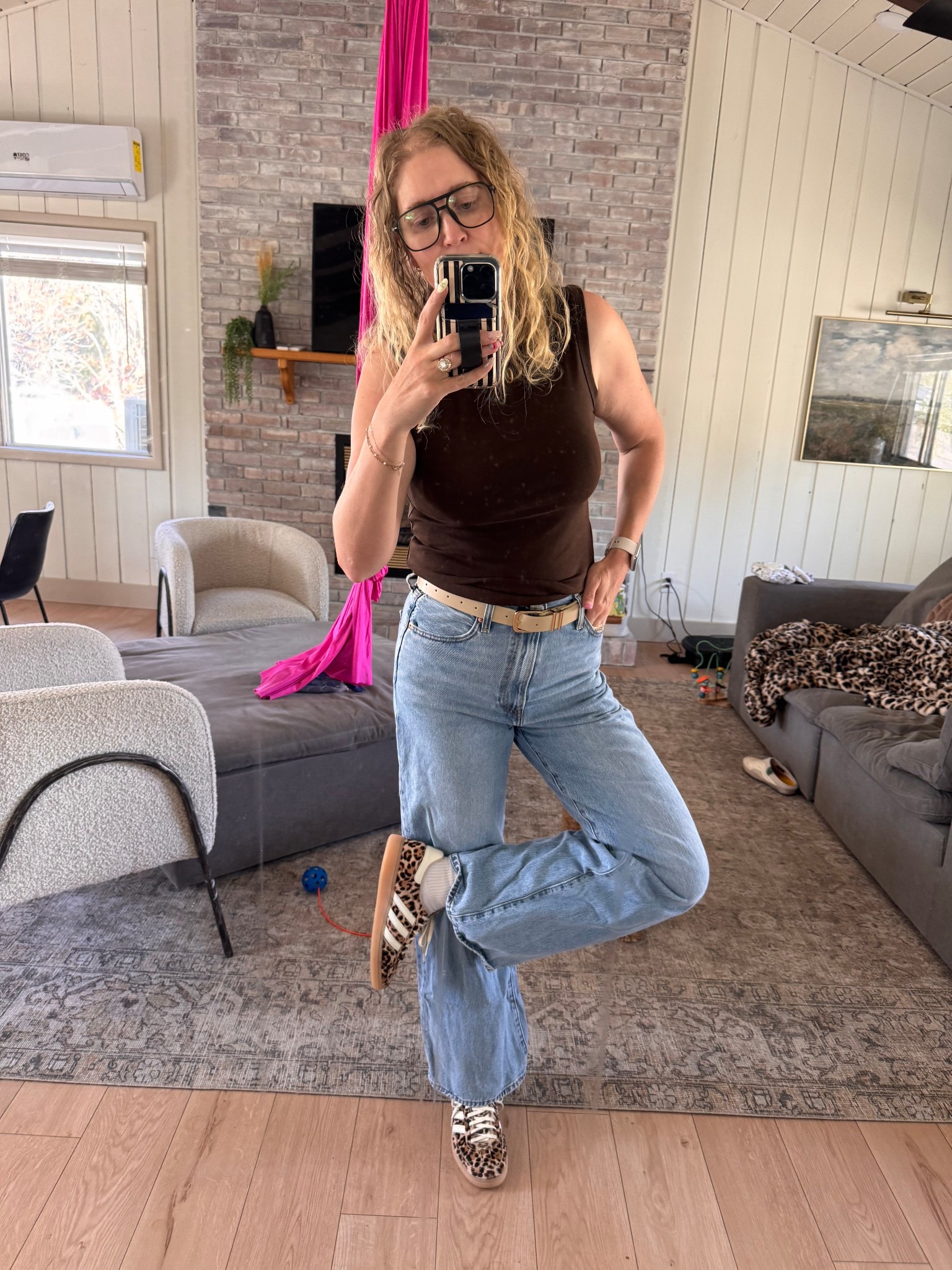 Friday fit. Tank is super good quality and comfortable. Wearing a size 29 in denim and a medium in top. 

#LTKmorningroutine #LTKootd #LTKTall
