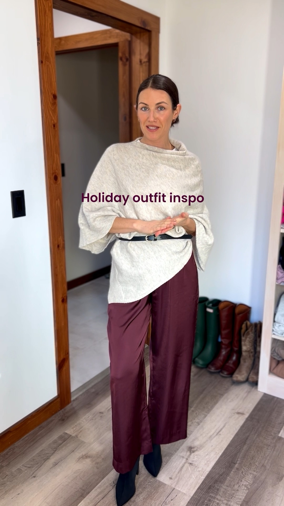 Holiday outfit inspo✨

Christmas outfit, holiday outfit, Christmas clothes, satin pants, burgundy pants, realistic mom outfit, realistic Christmas outfit, mom ootd, Christmas ootd

#LTKHoliday #LTKSeasonal #LTKootd
