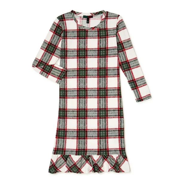 Derek Heart Notch Collar Plaid Holiday Matching Family Christmas Pajamas Girls Plaid Dress Sleep ... | Walmart (US)