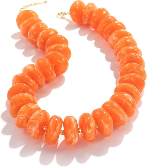 CONRAN KREMIX Colorful Chunky Beaded Necklace for Women,Large Acrylic Bead Choker Statement Neckl... | Amazon (US)