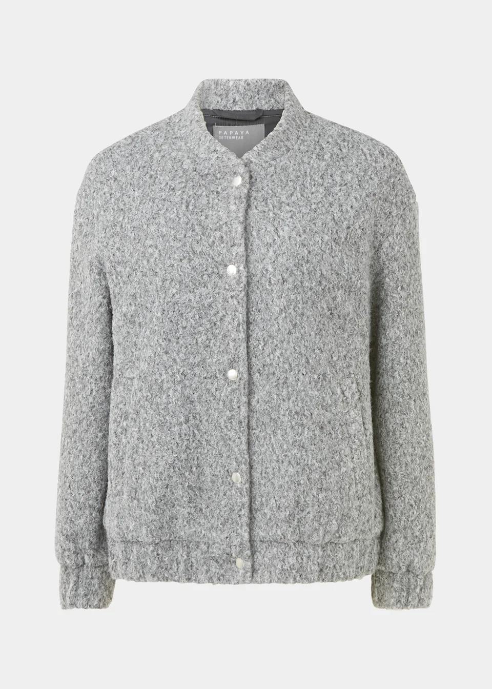 Grey Boucle Bomber Jacket | Matalan (UK)