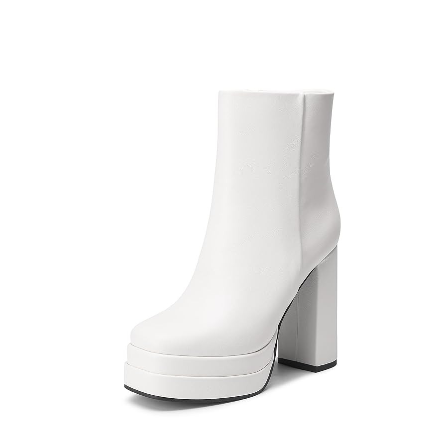 DREAM PAIRS Women's Platform Gogo Ankle Boots High Chunky Heels Square Toe Comfort Party Dress Bo... | Amazon (US)