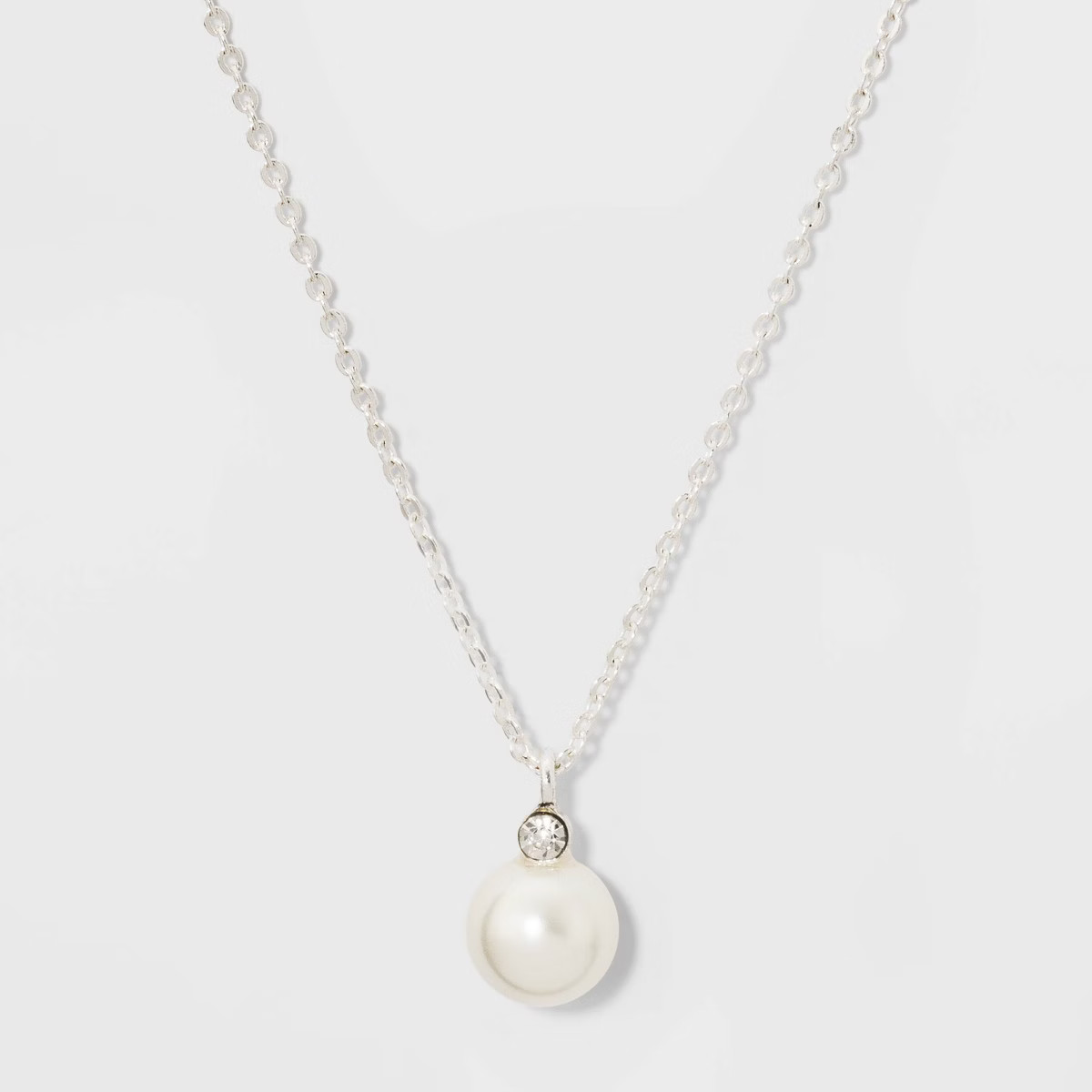 Pearl and Rhinestone Pendant Necklace - A New Day™ | Target