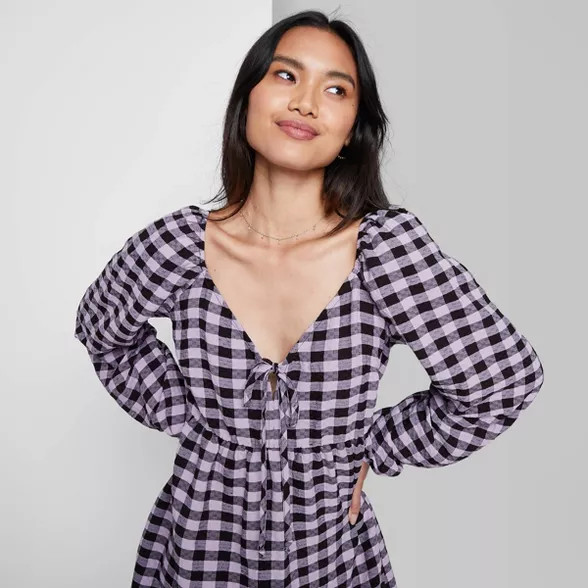 Women's Long Sleeve Tie-Front Muse Dress - Wild Fable™ | Target