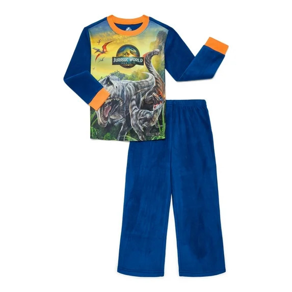 Jurassic World Rebirth Boys Long Sleeve Top and Pants Pajama Set, 2-Piece, Sizes 4-16 | Walmart (US)