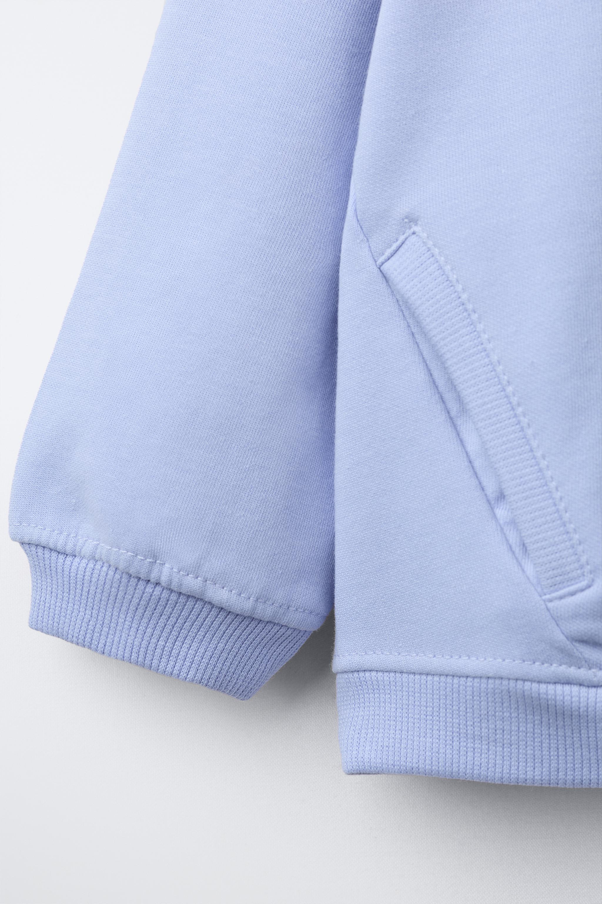 INTERLOCK ZIP-UP SWEATSHIRT WITH EMBOSSED TEXT | Zara UK