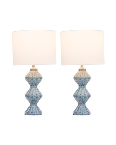 2pk 25in Ceramic 3 Tiered Textured Table Lamps | TJ Maxx