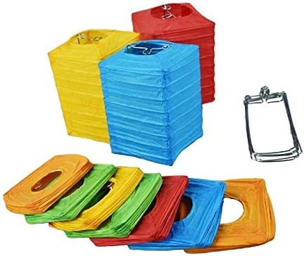 Paperlanternstore.com 4 Inch Multi-Color Hako Box Unique Shaped Paper Lantern (10-PACK) | Amazon (US)