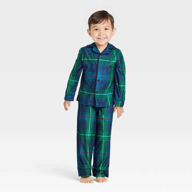 Toddler Holiday Tartan Plaid Flannel Matching Family Pajama Set - Wondershop™ Blue | Target