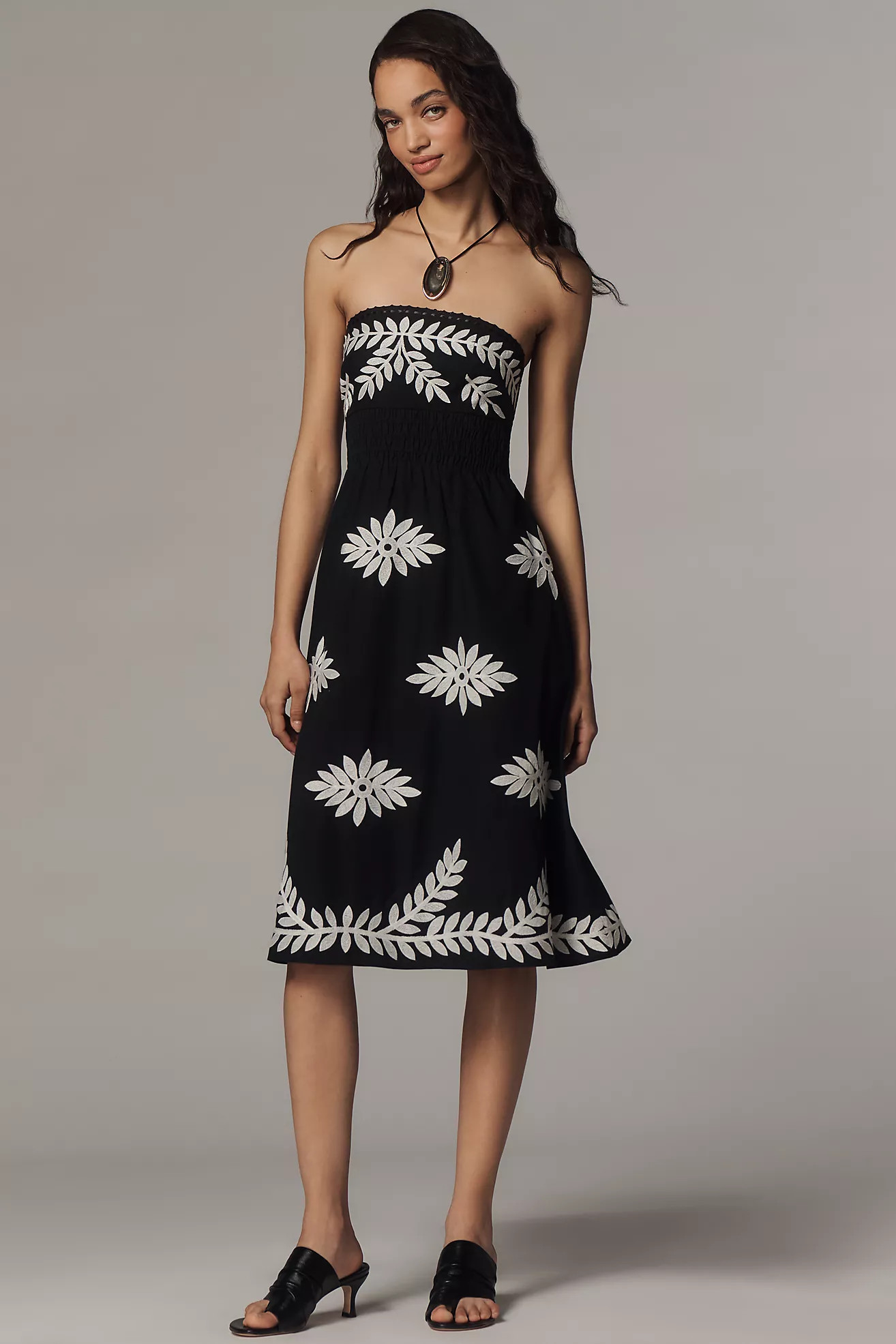 By Anthropologie Strapless Smocked Midi Dress | Anthropologie (US)