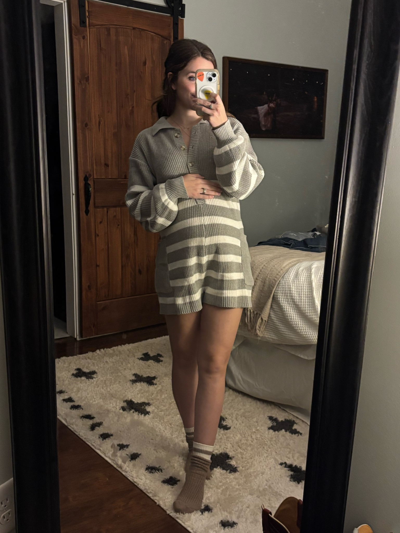 Cozy sweater romper, bump and breastfeeding friendly. This one is from CKsquared boutique but linking some similar options 

#LTKGiftGuide #LTKBaby #LTKBump