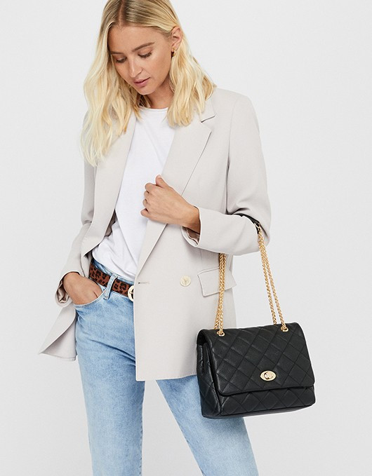 Georgia Mini Quilted Leather Shoulder Bag | Black | One Size | 7908730300 | Accessorize | Accessorize (Global)