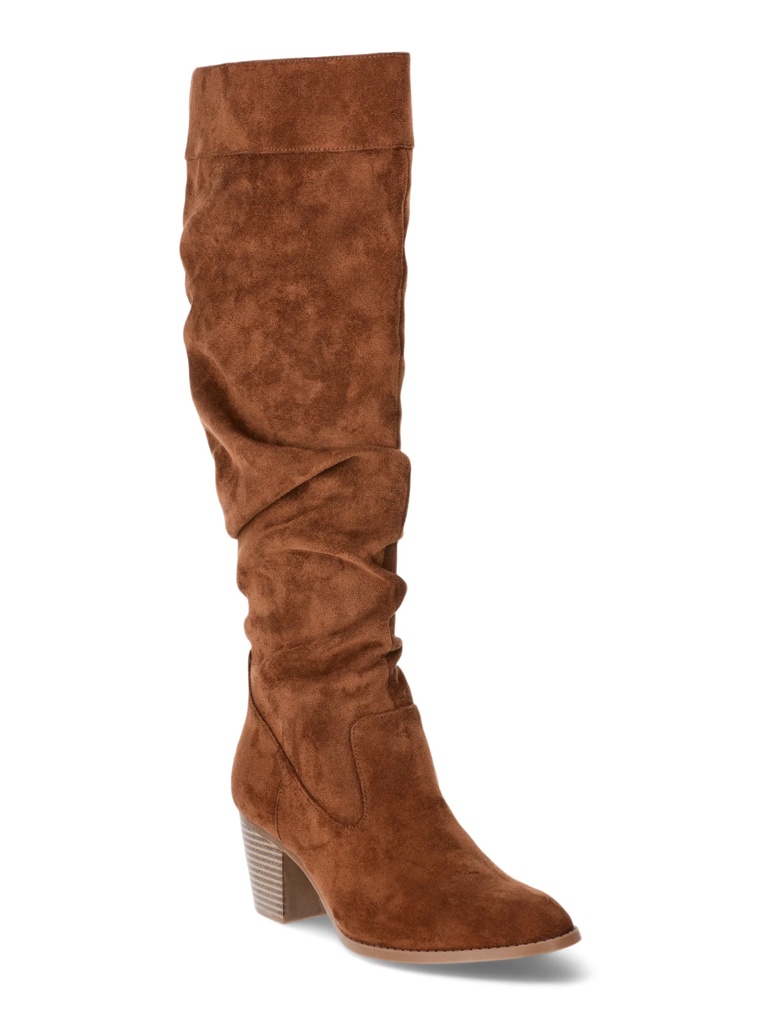 Time and Tru Women's Tall Heeled Slouch Boots, Sizes 6-11 - Walmart.com | Walmart (US)