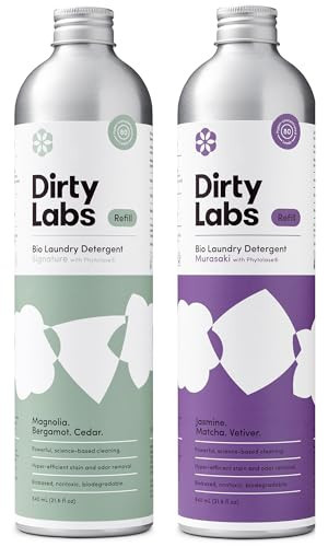 Dirty Labs | Bio-Liquid Laundry Detergent Refill Kit | Signature & Murasaki | 2x 80 Loads | Hyper-Concentrated | High Efficiency & Standard Machine Washing | Nontoxic, Biodegradable | Amazon (US)