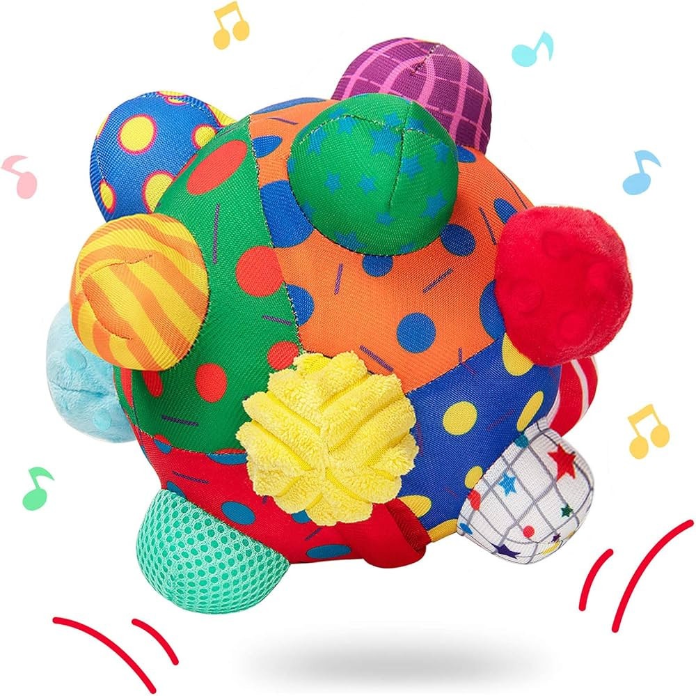 Baby Music Shake Dancing Ball Toy,Developmental Bumpy Ball Sensory Soft Toys,Easy to Grasp Bumps ... | Amazon (US)