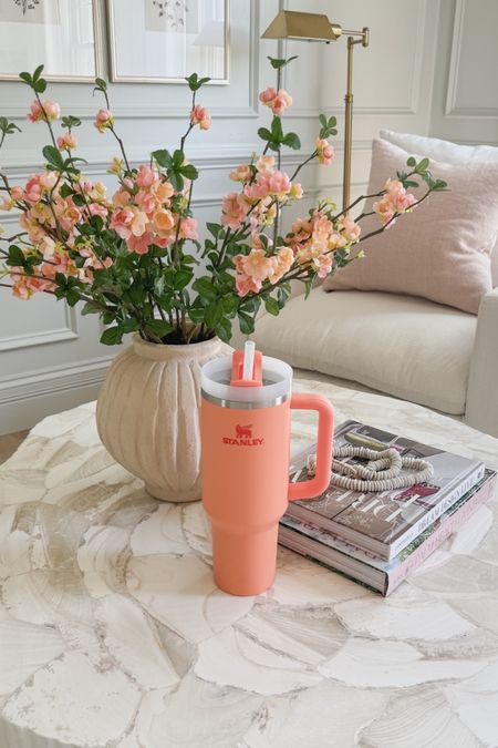 I love my @stanley_brand quencher for around the house! I like that I can set it down on any piece of furniture and I don’t have to worry about grabbing a coaster or my drink sweating and ruining my tabletops—plus it keeps my drinks ICE cold!! ❄️ 🧡 This new nectarine color is stunning! #stanleypartner

#LTKsalealert #LTKhome #LTKstyletip