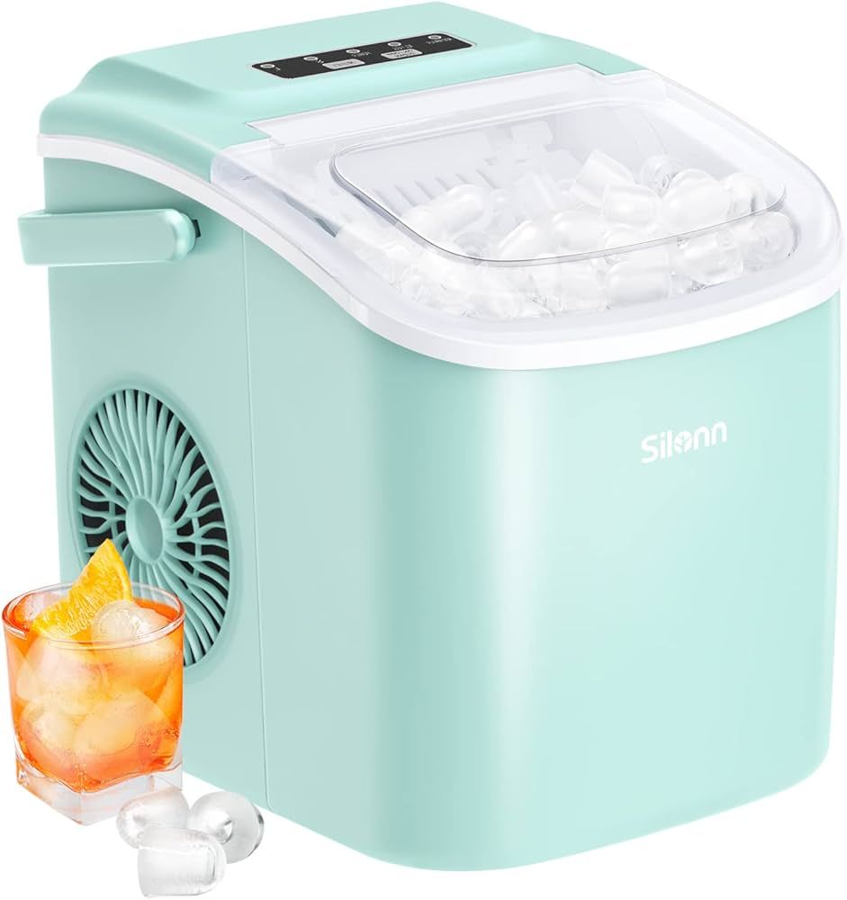 Silonn Countertop Ice Maker, 9 Cubes Ready in 6 Mins, 26lbs in 24Hrs, Self-Cleaning Ice Machine w... | Amazon (US)