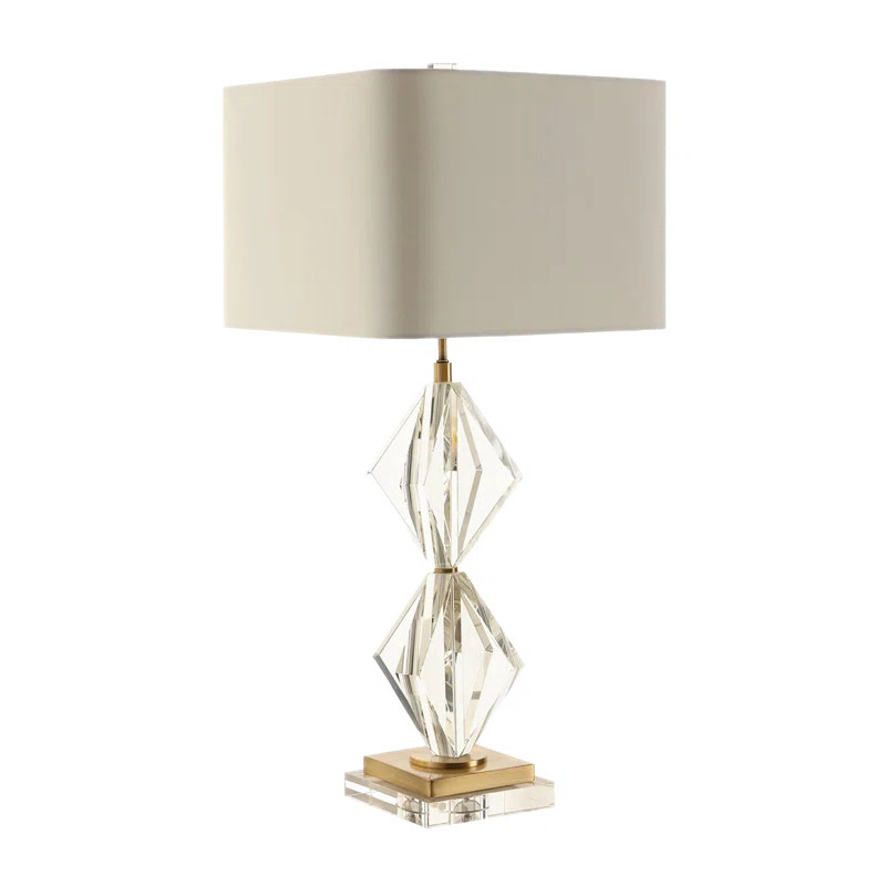 Euclid 30.5" Tall Crystal Table Lamp, Antique Brass | Wayfair North America