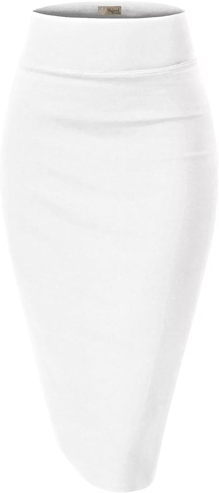 Hybrid & Company Women's Premium Nylon Ponte Stretch High Waist Pencil Suit Skirt Below Knee | Amazon (US)