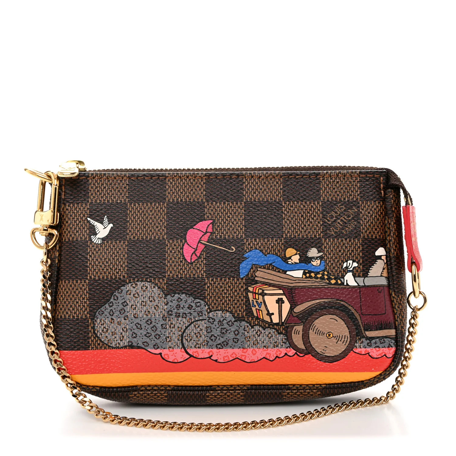 Damier Ebene 2015 Christmas Animation Mini Pochette Accessories | FASHIONPHILE (US)