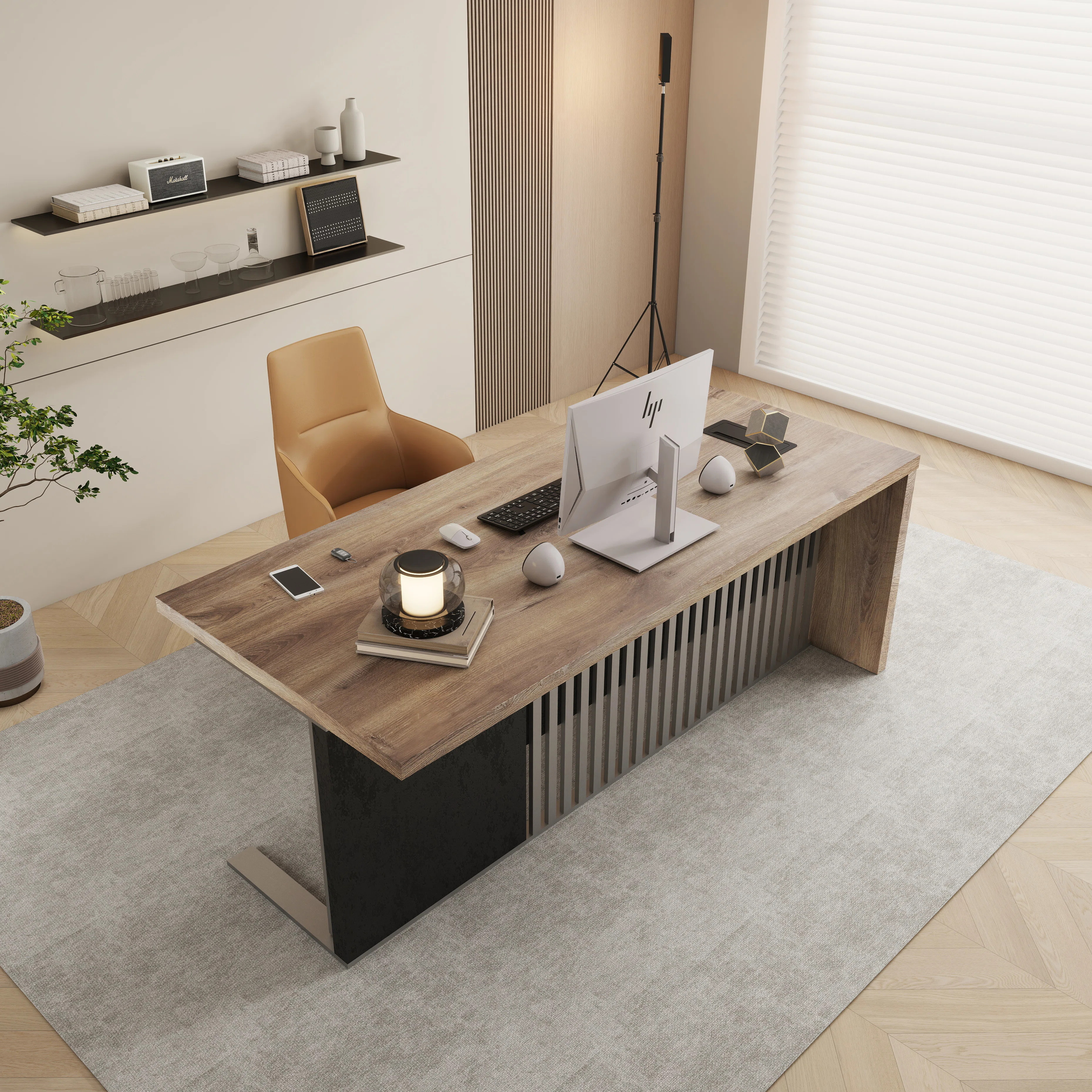 70.8 Inch Contermporary Executive Office Desk, Computer Writing Desk for Home Office, 70.8 INCH B... | Wayfair North America