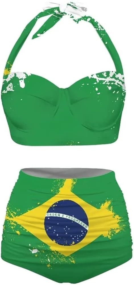 PZZ BEACH Bikini Sets for Women 2 Pieces Halter High Waisted Swimsuit Push Up Bathing Suits Swimw... | Amazon (US)