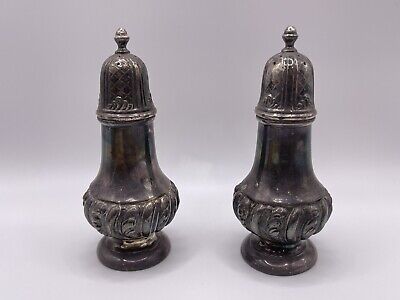 Antique Silver Plate Salt and Pepper Shakers Very Heavy Metal WB Mfg Co Tarnish* | eBay US