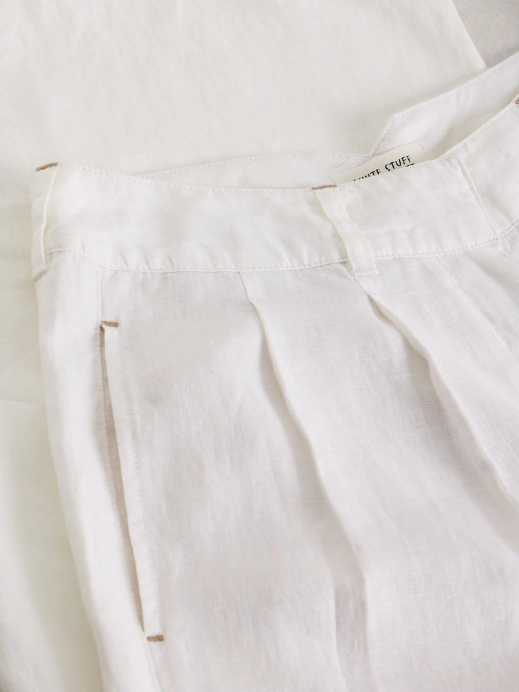 White Stuff White Sasha Wide Leg Linen Trousers | Next US