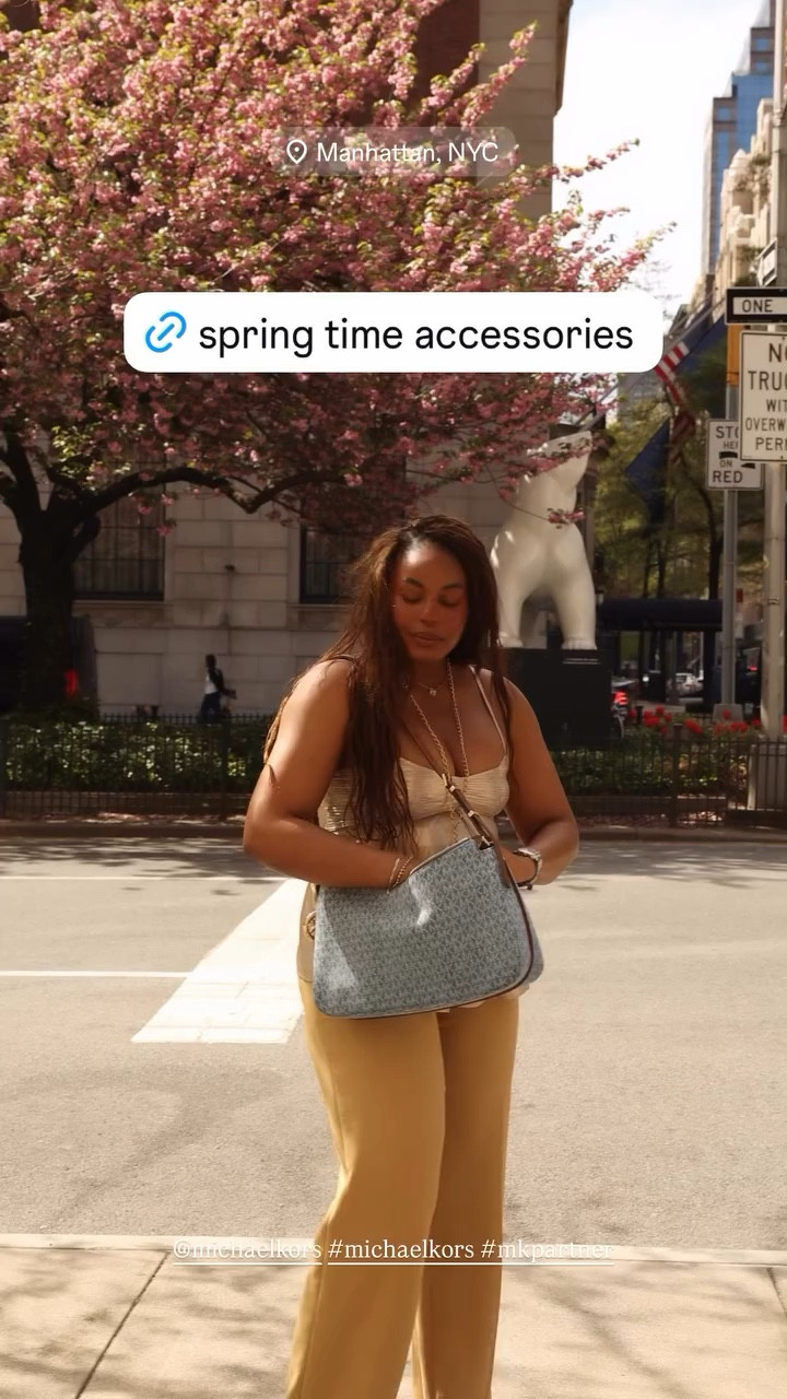 Springtime styling! Wearing this Michael kors nolita handbag in denim print. Love this chic bag for the spring and summer - also a good gift idea for Mother’s Day! … For more links to spring outfits 2026, country concert outfits, spring dresses, date night outfits, vacation outfits beach, business casual workwear, work outfts, travel outfits, follow me on LTK! ✨

#LTKgrwm #LTKMothersDay #LTKootd