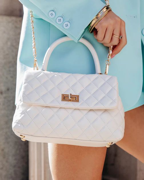 Cordelia Quilted Crossbody Bag - White | VICI Collection